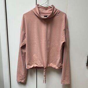 Dusty Rose Cowl Neck Long Sleeve Top